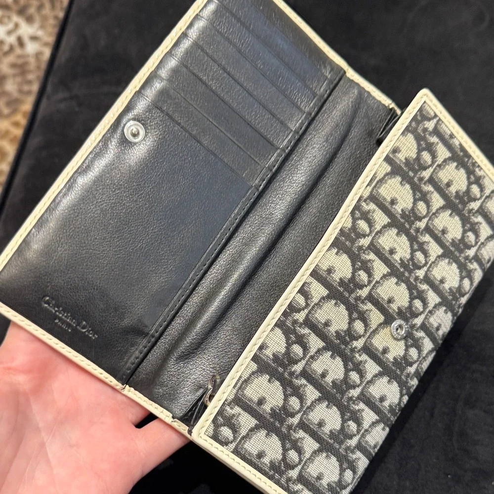 Genuine Dior Gray Monogram Wallet with Number Detail EXCELLENT condition